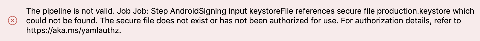 Keystore error